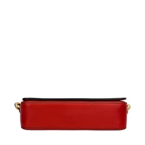 Leather J'Adior Flap Bag Red, view 6