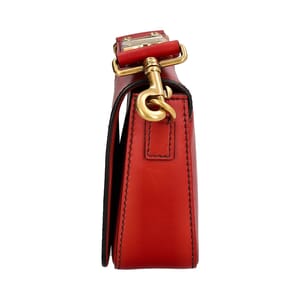 Leather J'Adior Flap Bag Red, view 5