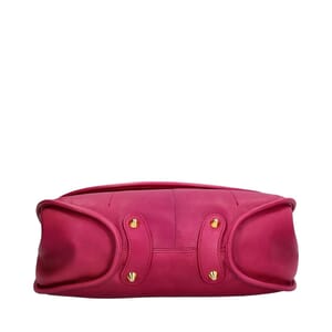 Leather Embellished Hobo Pink, view 6