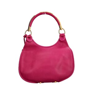 Leather Embellished Hobo Pink, view 3
