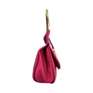 Leather Embellished Hobo Pink, view 4