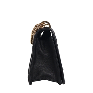 Leather Diorama Medium Shoulder Bag Black, view 4