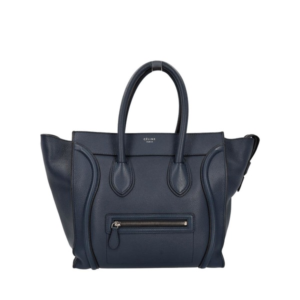 Leather Luggage Mini Tote Blue