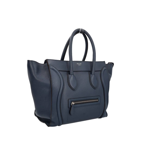 Leather Luggage Mini Tote Blue