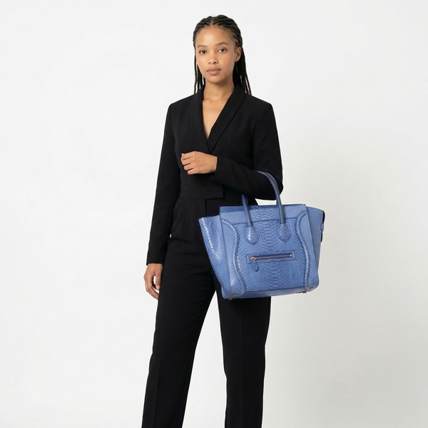 Python Mini Luggage Tote Blue