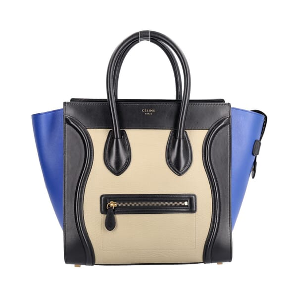 Leather Micro Luggage Tote Tri-Colour