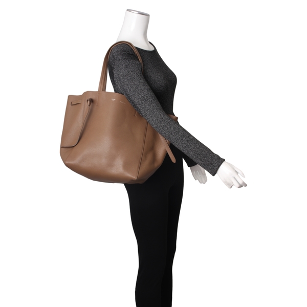 Leather Small Cabas Phantom Tote Taupe