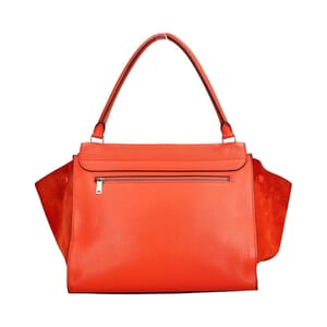 CELINE Leather/Suede Trapeze Large Bag Orange | Luxity