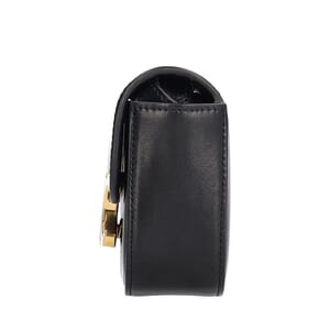Leather Triomphe Mini Crossbody Bag Black, view 4