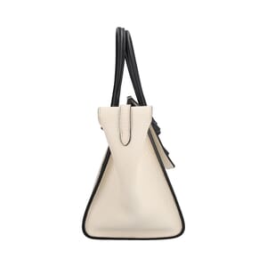 Leather Mini Tie Knot Tote Black/White, view 5