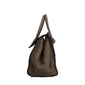 Leather Tie Knot Small Tote Olive Green, view 5