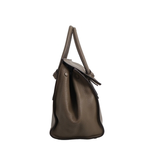 Leather Tie Knot Small Tote Olive Green, view 4