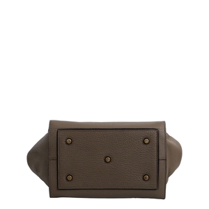 Leather Tie Knot Small Tote Olive Green, view 6