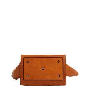 Leather Tie Knot Medium Tote Tan, view 7