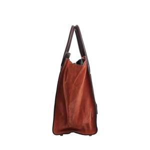 Leather/Suede Mini Luggage Tote Beige, view 5