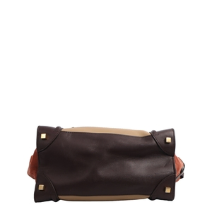 Leather/Suede Mini Luggage Tote Beige, view 6