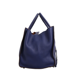 Leather Medium Phantom Tote Blue, view 3