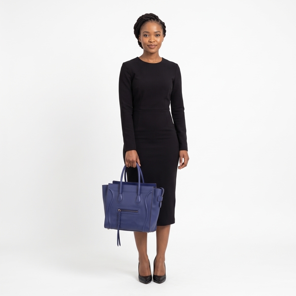 Leather Medium Phantom Tote Blue