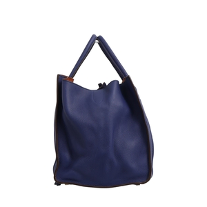 Leather Medium Phantom Tote Blue, view 5