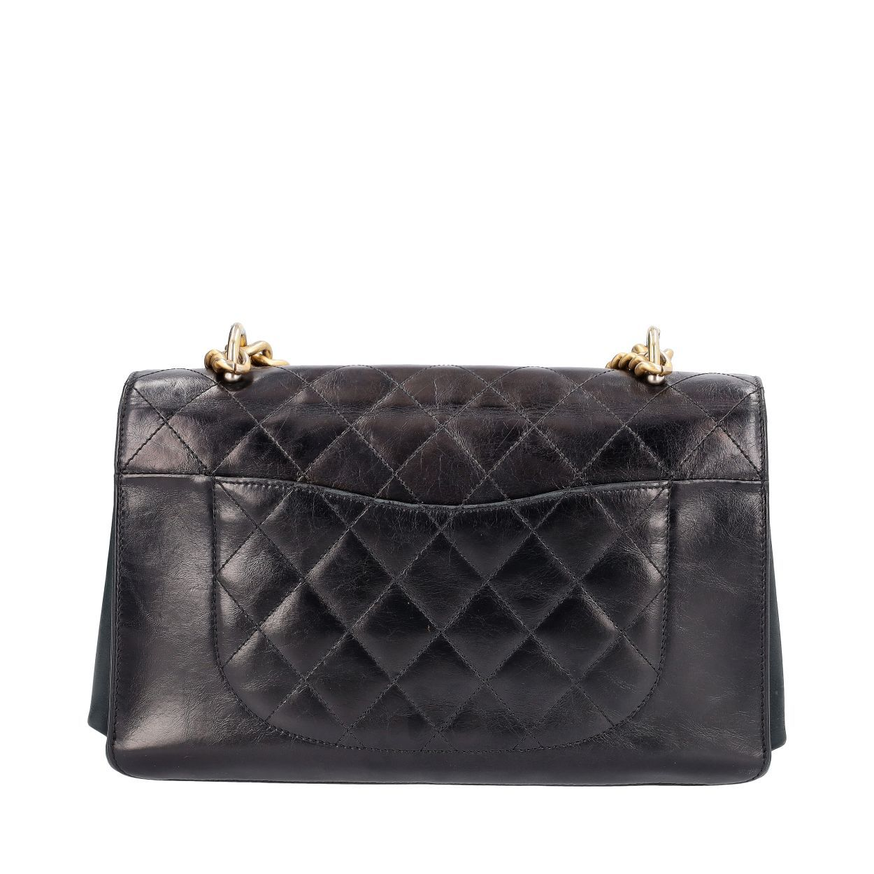 CHANEL Leather Metiers DArt Paris Cosmopolite Shoulder Bag Black