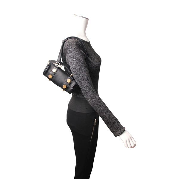 Vintage Leather Mini Shoulder Bag Black
