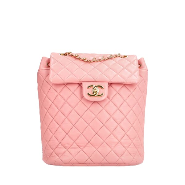 Lambskin Quilted Medium Urban Spirit Backpack Pink