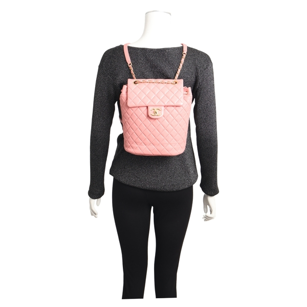 Lambskin Quilted Medium Urban Spirit Backpack Pink