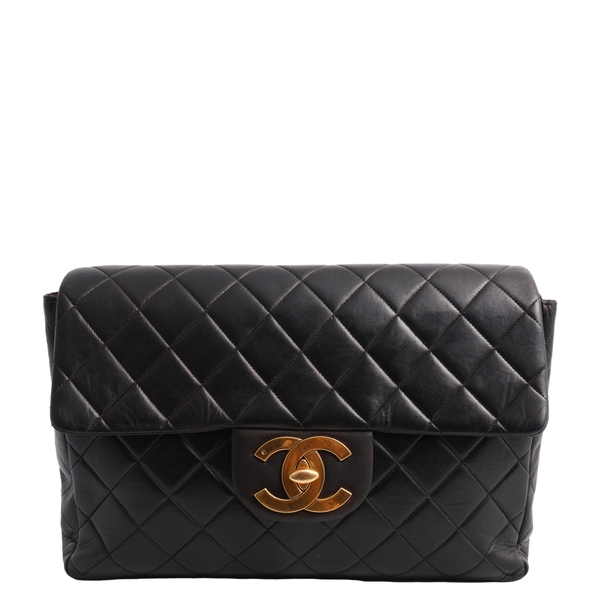 Vintage Lambskin Quilted Backpack Black