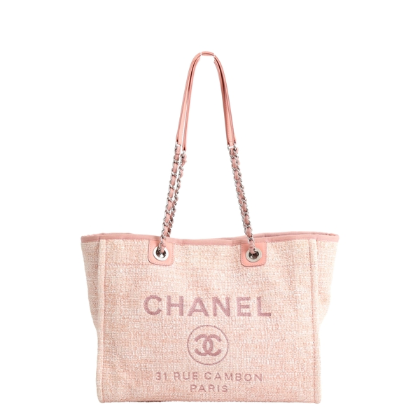 Tweed Deauville Tote Pink