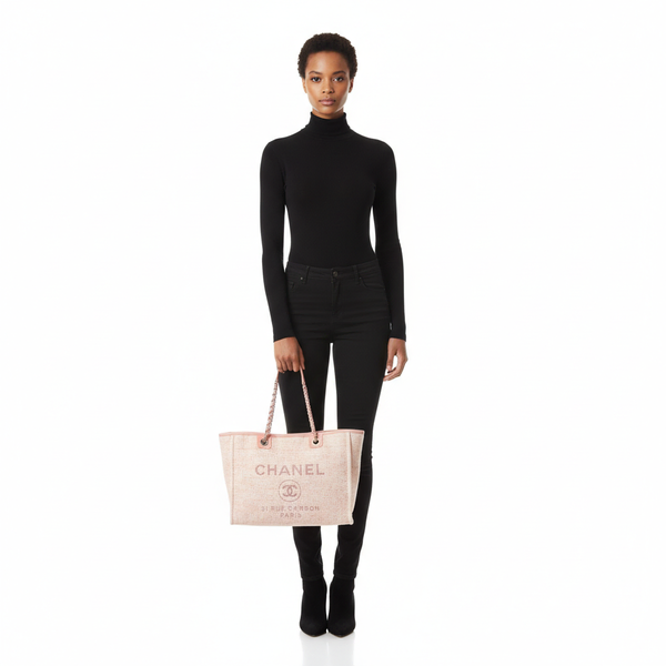 Tweed Deauville Tote Pink