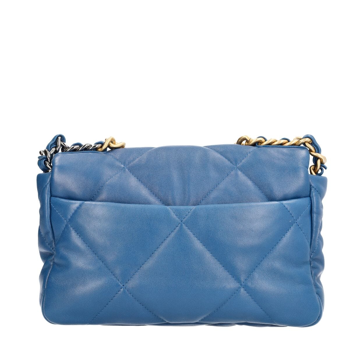 CHANEL Quilted Leather 19 Shoulder Bag Blue | Luxity