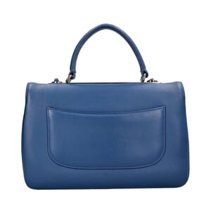 Leather Trendy CC Medium Shoulder Bag Blue, view 3