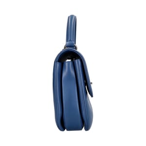 Leather Trendy CC Medium Shoulder Bag Blue, view 6