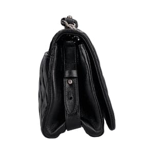 Quilted City Rock Medium Flap Bag Black, view 5