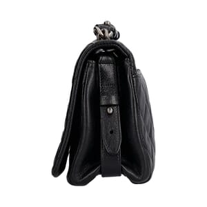 Quilted City Rock Medium Flap Bag Black, view 6