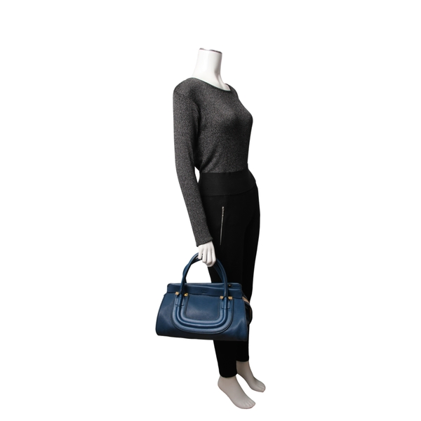 Leather Everston Shoulder Bag Navy