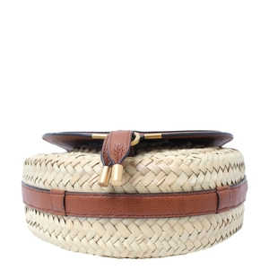 Leather/Raffia Marcie Crossbody Bag Natural/Brown, view 6