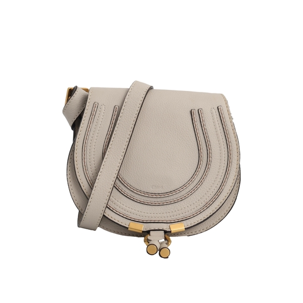 Leather Small Marcie Saddle Stone