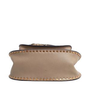 Leather Hudson Small Shoulder Bag Taupe, view 6