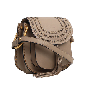 Leather Hudson Small Shoulder Bag Taupe, view 2