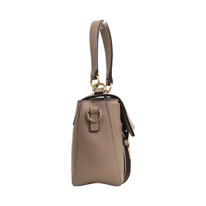 Leather Small Faye Day Shoulder Bag Taupe, view 4