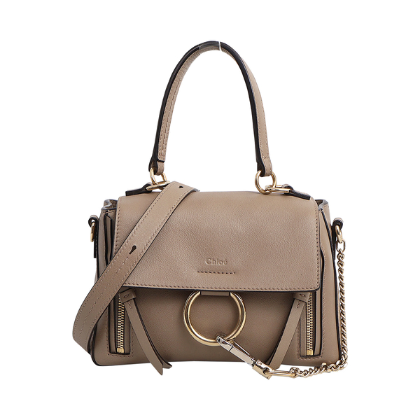 Leather Small Faye Day Shoulder Bag Taupe