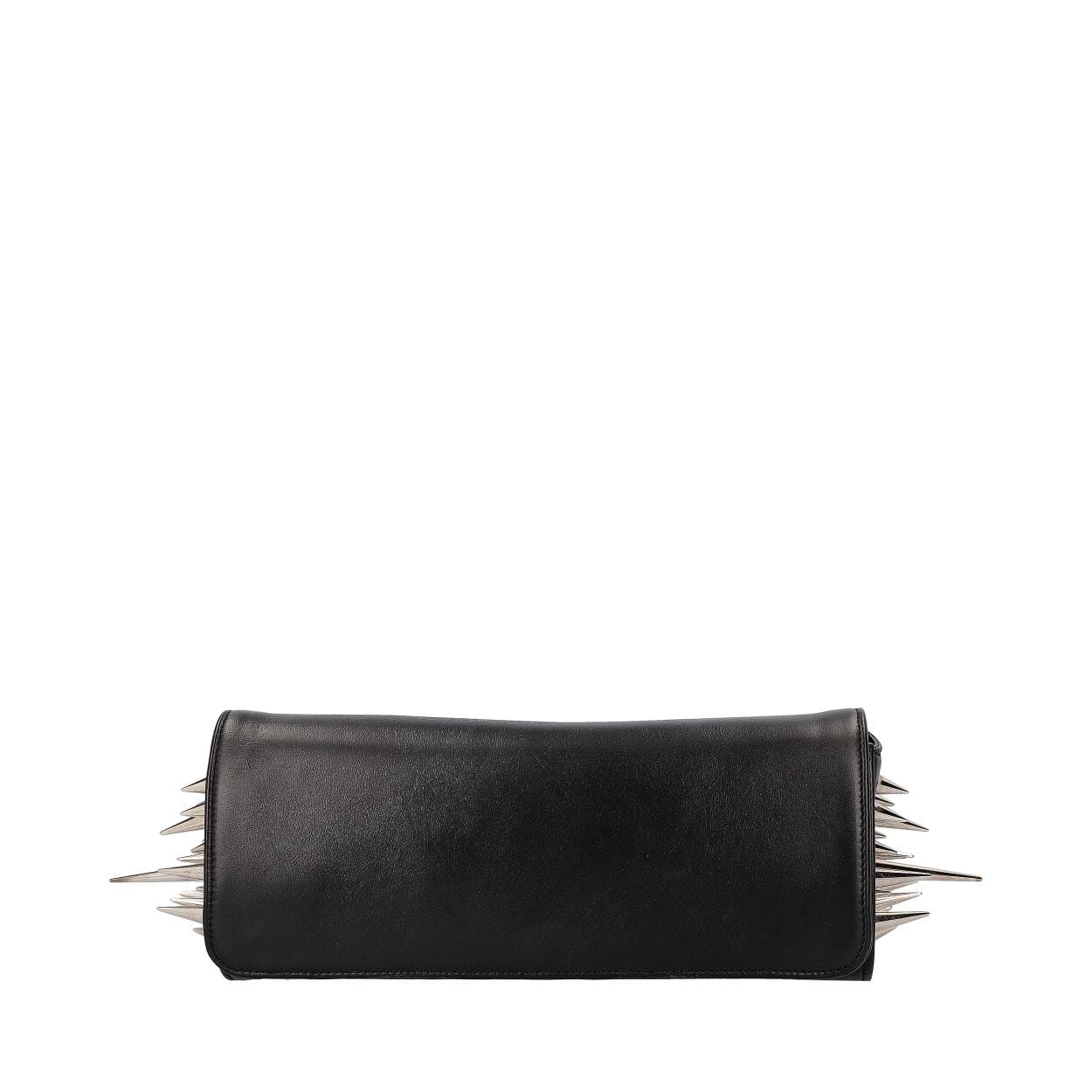 CHRISTIAN LOUBOUTIN Leather Marquise Spiked Clutch Black | Luxity