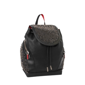 Leather Explorafunk Spiked Backpack Black, view 3