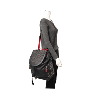Leather Explorafunk Spiked Backpack Black, view 7