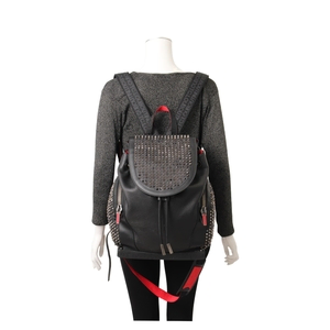 Leather Explorafunk Spiked Backpack Black, view 8