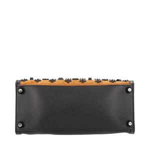 Suede/Leather Spikes Loubinthesky Paloma Tote Brown/Black, view 6