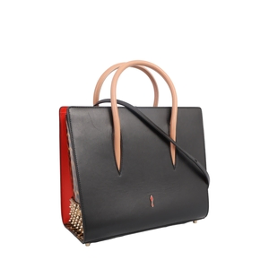 Leather Medium Spikes Paloma Tote Black, view 2