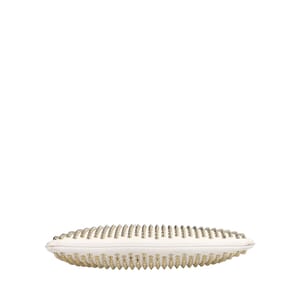 Leather Loubiposh Studded Clutch White, view 7