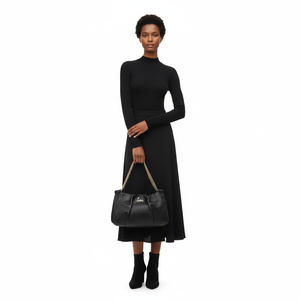 Leather Lolita Montone Bag Black, view 8